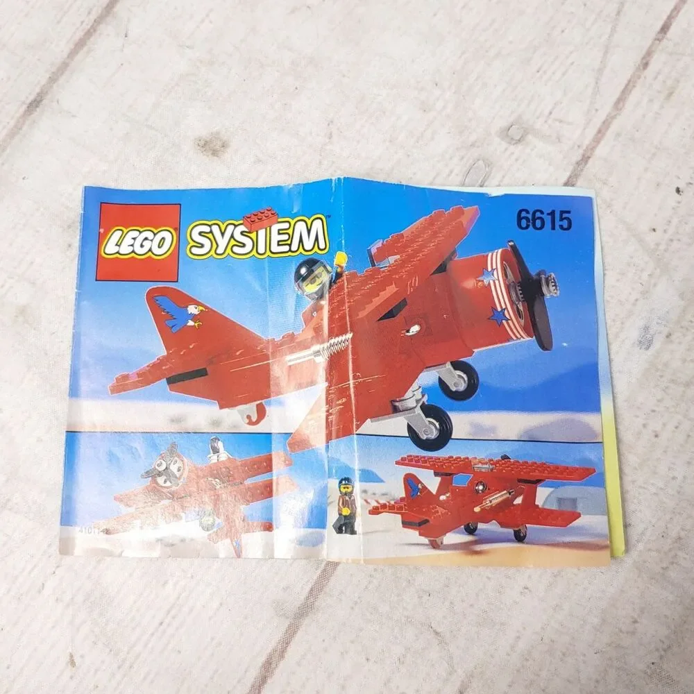 LEGO 6615 Eagle Stunt Flyer Red Plane - 100% Complete W/ Manual - NO BOX Vintage